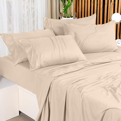 Utopia Bedding Full Sheet Set – 4 Piece Bed Sheets for Full Size Bed, Soft and Breathable Microfiber, Includes 1 Fitted Sheet, 1 Flat Sheet and 2 Pillowcases (Beige) (Pack of 2)
