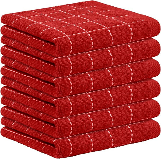 Nialnant 6 Pack Terry Kitchen Towels, Dish Cloths for Washing Dishes, 100% Cotton Reusable Cleaning Rag,Ultra Soft Absorbent, Quick Drying Dish Towels for Kitchen,12x12 Inches