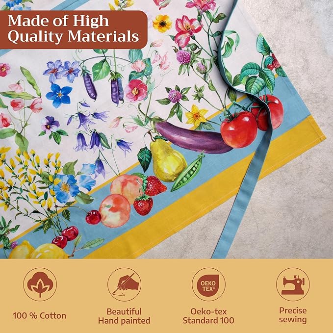 Maison d' Hermine 100% Cotton Apron for women with Pocket Kitchen Chef Apron for Men Cooking Spring Summer