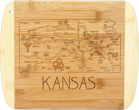 Totally Bamboo A Slice of Life Kansas State Serving and Cutting Board, 11" x 8.75"