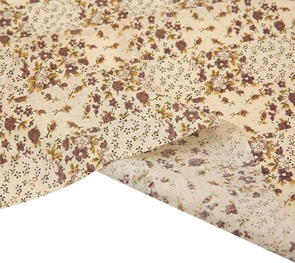 7 pcs 20" x 20" Cotton Fabric DIY Making Supplies Quilting Patchwork Fabric Fat Quarter Bundles DIY for Quilting Cotton Patchwork Cushions (Brown, 20" x 20")
