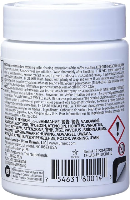Urnex Cafiza Professional Espresso Machine Cleaning Tablets, 100 Count