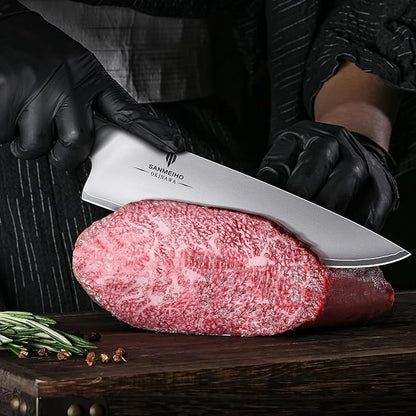 Japanese Knife Set 3 PCs, High Carbon 10Cr15Mov Stainless Steel Chef Knife Set, Ultra-Sharp Professional Kitchen Knives Set with Ergonomic Pakkawood Handle and Elegant Gift Box