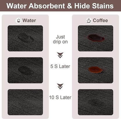 CooRug Absorbent Coffee Mat, Fashion Dish Drying Mat for Kitchen Counter Coffee Bar Accessories Espresso Machine Dish Rack 16" x 24" Black