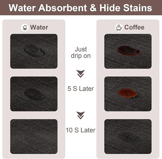 CooRug Absorbent Coffee Mat, Fashion Dish Drying Mat for Kitchen Counter Coffee Bar Accessories Espresso Machine Dish Rack 12" x 20" Black