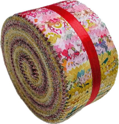 40 Strip Jelly Roll Fabric Strips for Sewing, 100% Cotton Fabric for Quilting Crafting, Precut Bundles, Patchwork Precut Quilt Squares-2.5" x 44" Rising Sun
