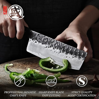 MITSUMOTO SAKARI 7-Inch Japanese Nakiri Knife, 9Cr18MoV Steel | Wide Nakiri blade for vegetable push cuts, 12° edge, 3-layer 9Cr18MoV steel, rosewood handle, sandalwood box