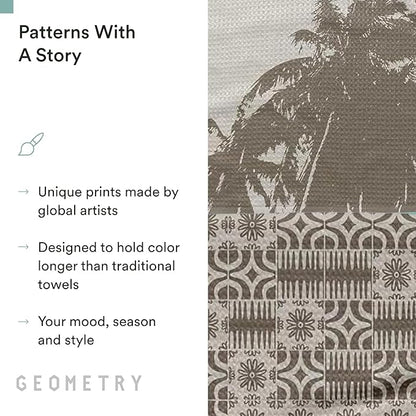 GEOMETRY Spring Kitchen Towels - Quick Dry Microfiber Cloth Spring & Summer Dish Towels for Kitchen Drying - Premium Quick Dry Towel - Sandy Boho, 18" x 30" - 2-Pack