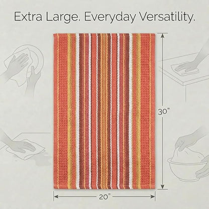 Urban Villa Kitchen Towels 100% Cotton Dish Towels for Kitchen(Set of 6) 20”x30” Dish Cloths Highly Absorbent Kitchen Linen Set with Hanging Loop Perfect for Drying Dishes Cleaning Hand Towels - Rust