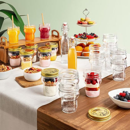 Bormioli Rocco Quattro Stagioni Stacking Jar - 9.25 Oz Glass Jar - Nestable & Stackable, Wide‑Mouth for Canning, Serving & Storing - Dishwasher & Freezer‑Safe Glass Container, Made in Italy
