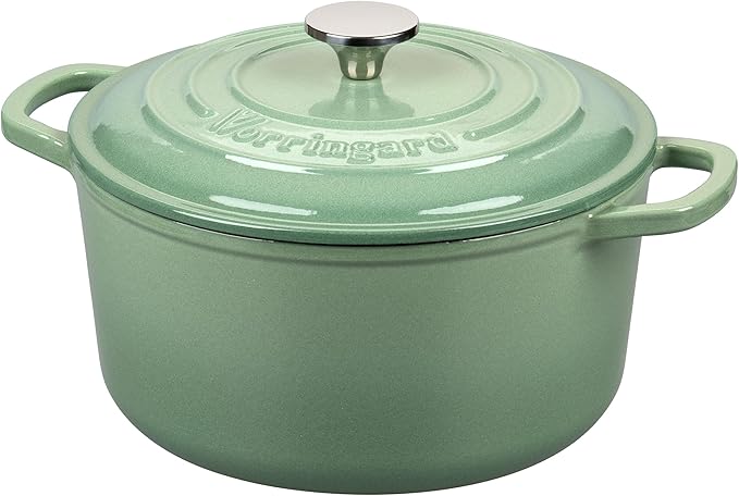 VORRINGARD Enameled Cast Iron Dutch Oven Pot with Lid, for Sourdough Bread Baking, Round Dutch Ovens, 4.5 Quart, Sage Green