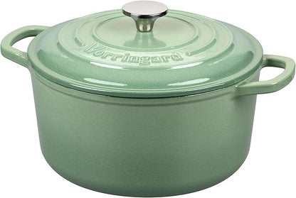 VORRINGARD Enameled Cast Iron Dutch Oven Pot with Lid, for Sourdough Bread Baking, Round Dutch Ovens, 4.5 Quart, Sage Green