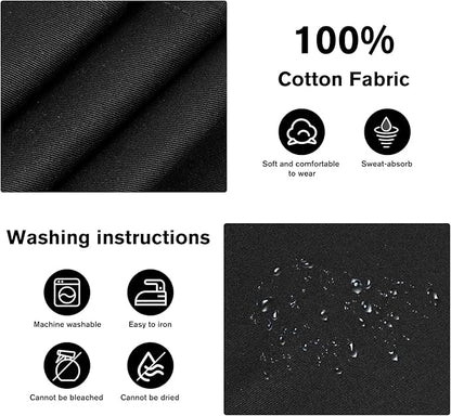 Jubatus 3 Pack 100% Cotton Server Apron with 3 Pockets for Women Men Waist Waitress Half Waiter Serving Short Aprons, Black 23.62 x 11.81 inches