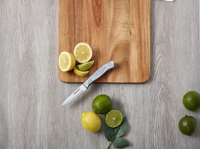 Sabatier Triple Riveted Paring Knife, 3.5-Inch, High-Carbon Stainless Steel, Razor-Sharp Kitchen Knife to Cut Fruit, Vegetables and more, Gray
