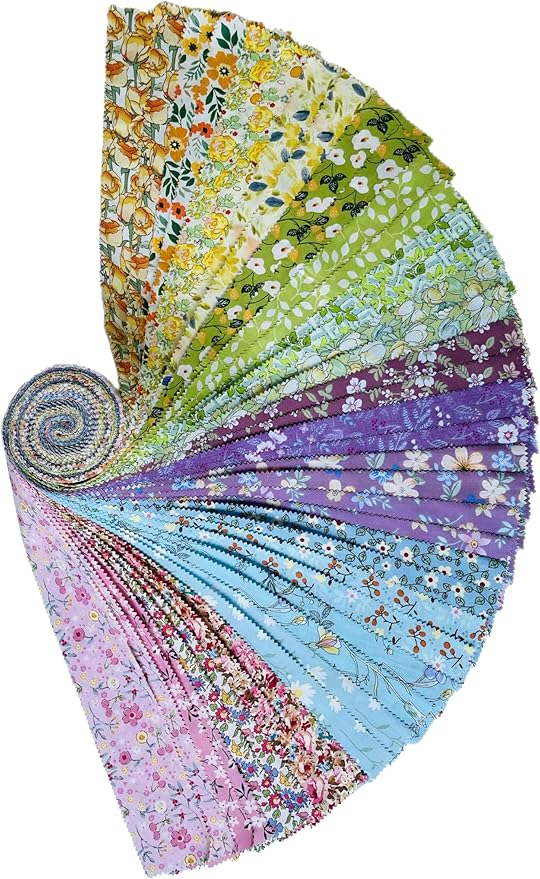 40 Strip Jelly Roll Fabric Strips for Sewing, 100% Cotton Fabric for Quilting Crafting, Precut Fabric Bundles, Patchwork Precut Quilt Squares-2.5" x 44" Rainbow