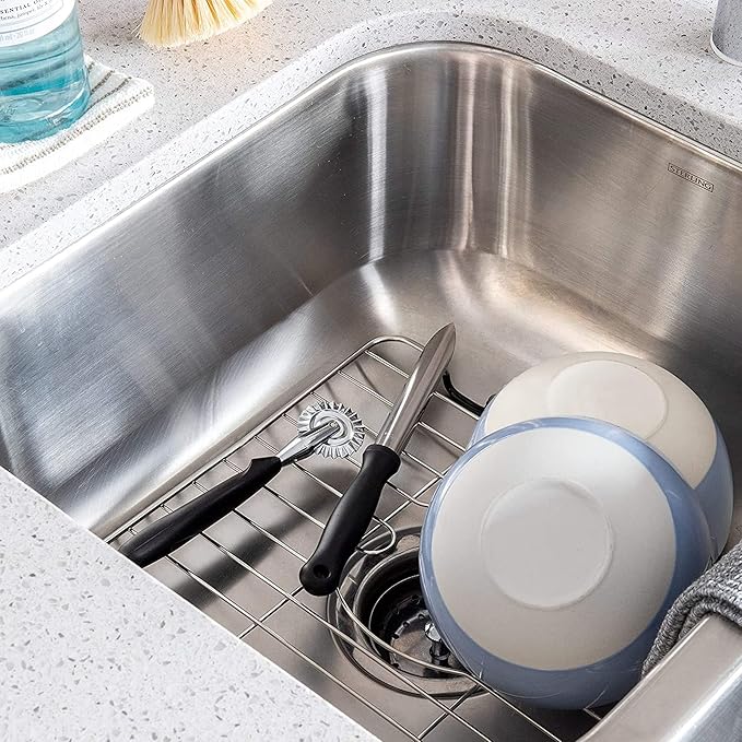 Better Houseware Sink Protectors for Kitchen Sink, Rust-Resistant Scratch-Preventing Stainless Steel Sink Protector Grid, Non-Slip Kitchen Sink Rack for Washing, 12 x 10.25 x 1 Inch