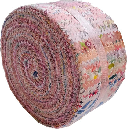 40 Strip Jelly Roll Fabric Strips for Sewing, 100% Cotton Fabric for Quilting Crafting, Precut Bundles, Patchwork Precut Quilt Squares-2.5" x 44" Pink of Youth