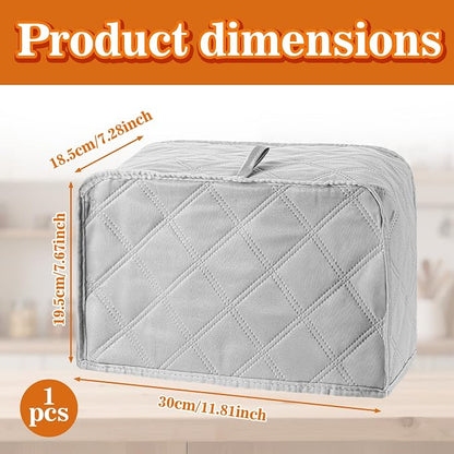2 Slice Toaster Cover, Quilted Toaster Dust Cover with Perfect Fit for Most Models, Breathable Polyester Fabric, Easy to Clean (Gray, 1 Pack)