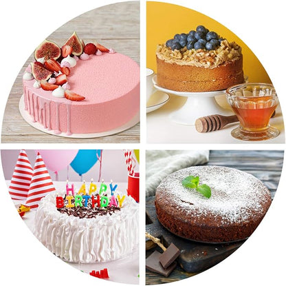 P&P CHEF 9.5 Inch Cake Pan Set of 4, Stainless Steel Baking Round Cake Pans Tins Bakeware for Birthday Wedding, Leak-proof & Easy Clean, Mirror Finish & Easy Releasing
