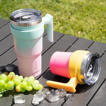 BJPKPK 10 oz Tumbler With Handle Stainless Steel Insulated Tumblers With Lid And Straw For Women,Bubble Gum