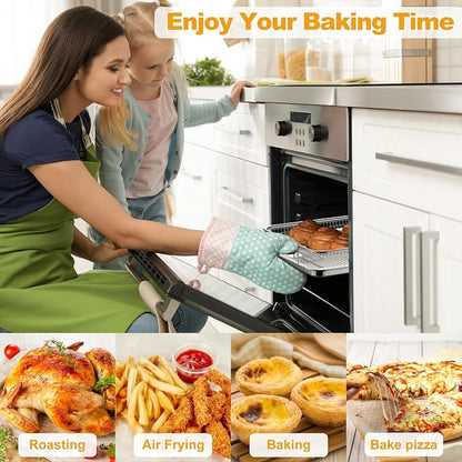DONGULI Air Fryer Basket Oven - 2 Set Large Air Fryer Basket and Tray Stainless Steel Oven Air Fryer Rack Pan Accessories for Baking 15.4"x11.2"