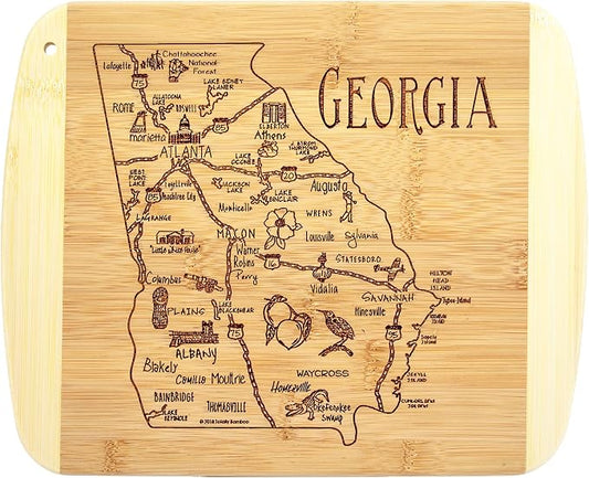 Totally Bamboo A Slice of Life Georgia State Serving and Cutting Board, 11" x 8.75"