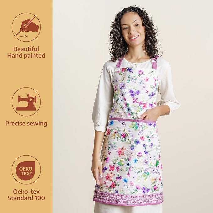 Maison d' Hermine 100% Cotton Apron for women with Pocket Kitchen Chef Apron for Men Cooking Spring Summer