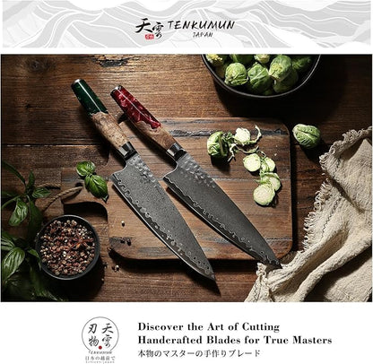 Japanese Gyutou Knife Pro. Handcrafted 8 inch Chef Knife Handmade Forged Knife Japan VG-10 Damascus Steel -Kokoro ser.