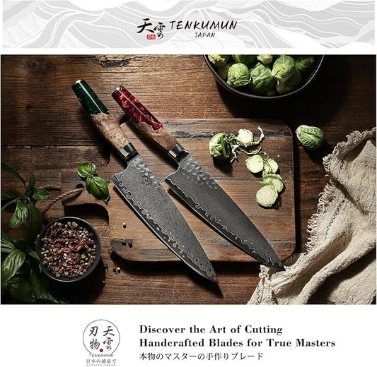 Japanese Gyutou Knife Pro. Handcrafted 8 inch Chef Knife Handmade Forged Knife Japan VG-10 Damascus Steel -Kokoro ser.