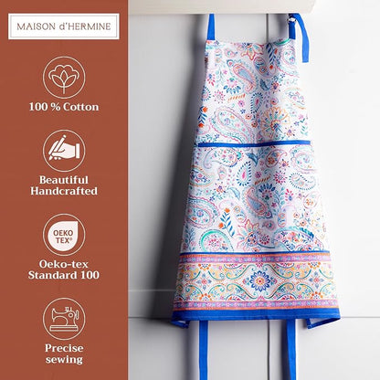 Maison d' Hermine 100% Cotton Apron for women with Pocket Kitchen Chef Apron for Men Cooking Spring Summer
