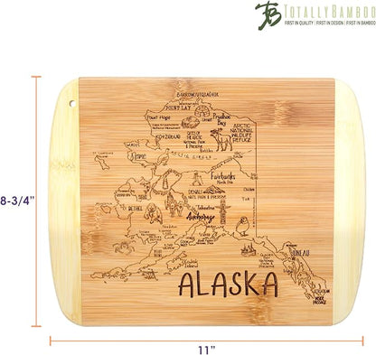 Totally Bamboo A Slice of Life Alaska State Serving and Cutting Board, 11" x 8.75"