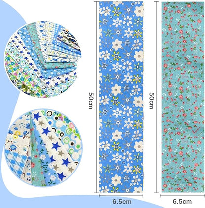 80 Pcs Jelly Roll Fabric Strips for Quilting, Sewing Supplies-2.6 Inch Precut Cotton Fabric Bundles, Perfect for Quilt Projects Blue
