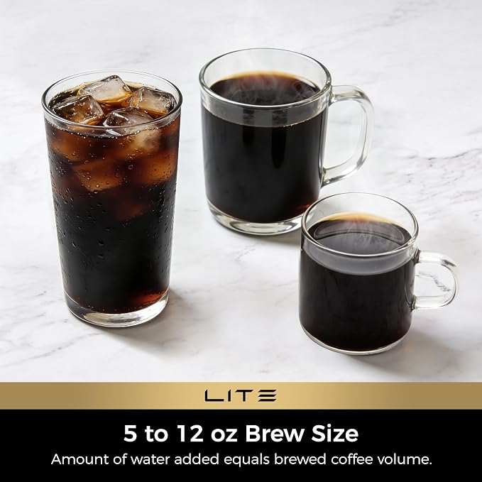 CHULUX Lite Single Serve Coffee Maker for K Cup Capsules, Single Cup Reservoir Coffee Maker with One Touch Brewing, 5 to 12 Oz Brew Sizes, Designed Specifically for Standard Mugs, Cyan