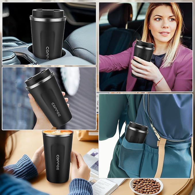 MOMSIV 17oz Travel Mug, Insulated Coffee Cup with Leakproof Lid, Vacuum Stainless Steel Double Walled Reusable Tumbler for Hot and Cold Water Coffee and Tea In Travel and Car