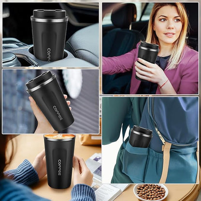 MOMSIV 17oz Travel Mug, Insulated Coffee Cup with Leakproof Lid, Vacuum Stainless Steel Double Walled Reusable Tumbler for Hot and Cold Water Coffee and Tea In Travel and Car