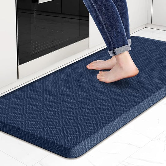 Mattitude Kitchen Mat Cushioned Anti-Fatigue Floor Mat Water Resistant Non-Slip Mats and Rugs Standing and Comfort Desk Mats for House Sink Office Laundry (Blue, 17.3"x39")