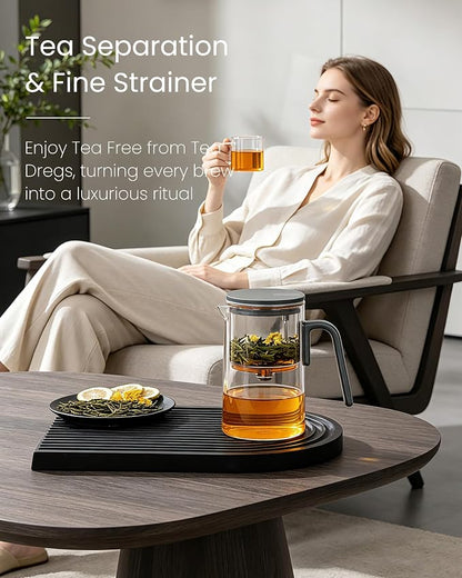 ZENS Magnetic Teapot, Enchanted Magic Glass Tea Infuser Pot for Loose Leaf Tea Steeper, Mess-Free Tea Maker Tea Diffusers for Tea Lovers Ideal Gifts, 28oz (830 ml)
