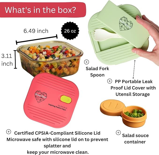 Ai Love Peace Soup Container with Dual Lids,26 oz Borosilicate Glass Lunch Box | Leakproof Lid+ Microwave &Safe Freezer Lid, Stackable,Glass Meal Prep Food Storage,Perfect for Work & Soup Lovers Gift.