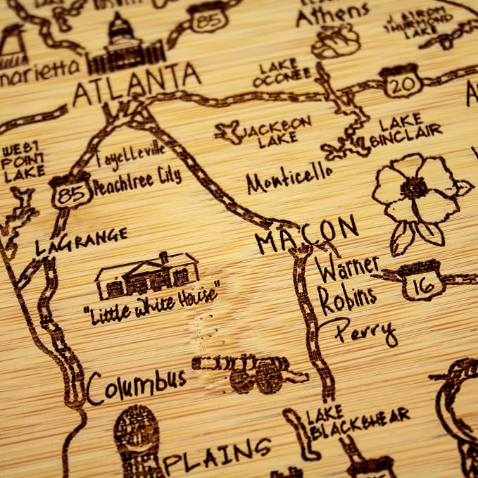 Totally Bamboo A Slice of Life Georgia State Serving and Cutting Board, 11" x 8.75"