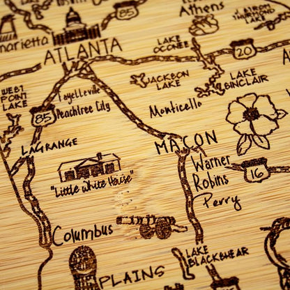Totally Bamboo A Slice of Life Georgia State Serving and Cutting Board, 11" x 8.75"