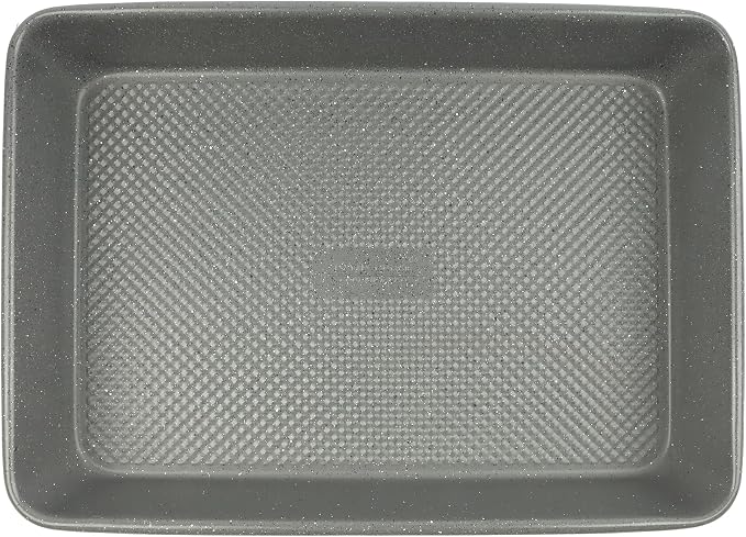 David Burke 13x9 Oblong Baking Pan – Carbon Steel, Non-Stick, PFTE & PFOA Free, Oven Safe with AirFlow Baking Technology – Gray Speckle