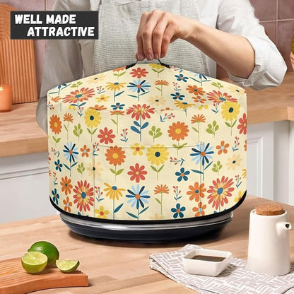 Colorful Floral Slow Cooker Cover Protection Crock for Pot Dust Cover Fits for Most 6-8 Quart Slow Cooker Dustproof Small Appliance Accessories Decor