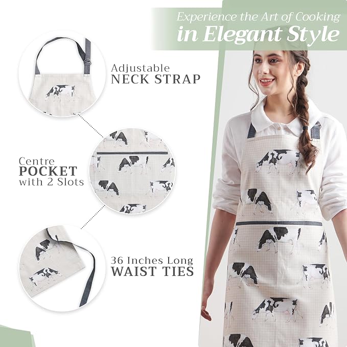 Maison d' Hermine 100% Cotton Apron for women with Pocket Kitchen Chef Apron for Men Cooking Spring Summer