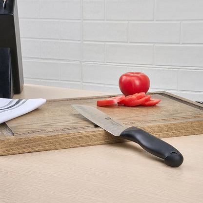 Restaurantware Sensei Back of the Haus - 7-inch Santoku Knife - Professional Chef's Kitchen Knife - Durable German Steel - Stain Resistant - With HACCP Coding For Food and Allergen Safety