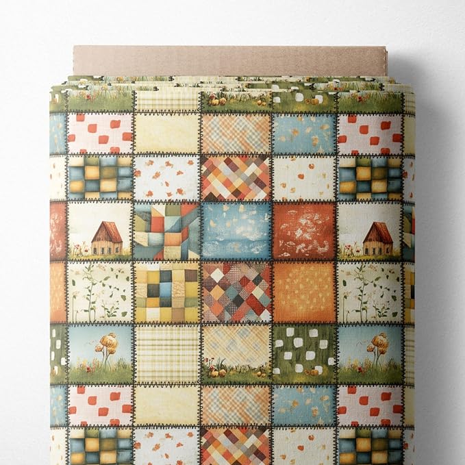 100% Cotton Fabric by the Yard – Turkish Quality Quilting & Sewing Fabric, 1 Yard x 1.69 Yards Wide, Patchwork Cotton for Crafts