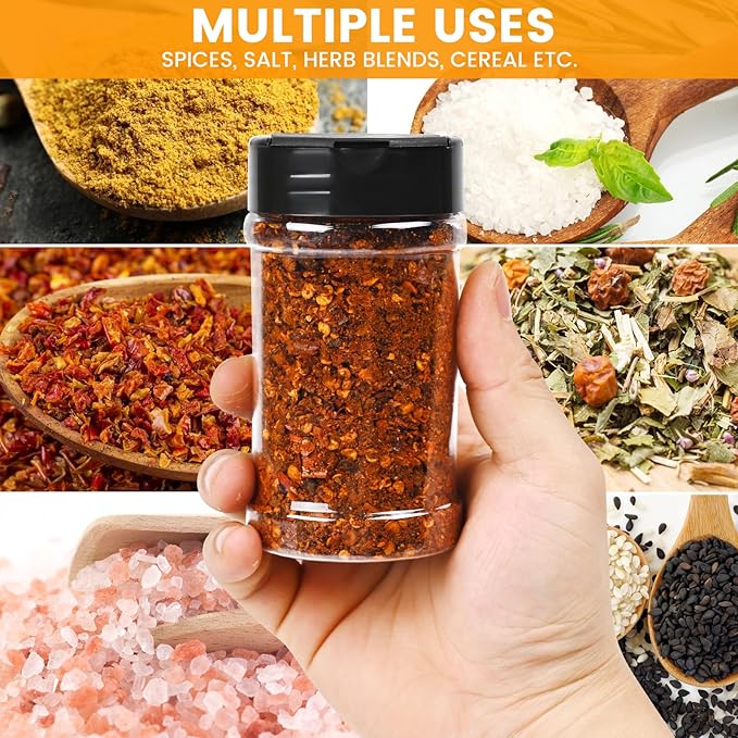 36pcs 5.5oz plastic spice jars with shaker lids, plastic spice jars,seasoning bottles,Used to store seasoning powder.