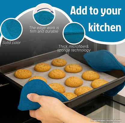Set 2X Light Blue 7" sq. x 4"H Microwave Polyester Bowl Cloth - Home Kitchen Plate Hot Pads Pot for Microwaveable - Hot Heatproof Plate Holder Pots Holders for Bowls - Good Kitchen Accessories
