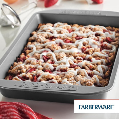 Farberware Nonstick Bakeware Baking Pan/Nonstick Cake Pan,Rectangle - 9 Inch x 13 Inch,Gray,(Pack of 6)