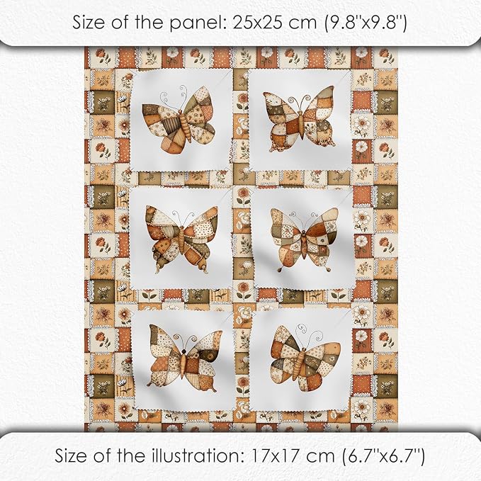 Cotton Patchwork Quilting Fabric Panel – 155×100 cm, 100% Cotton, Made in Türkiye (PRT_KUP 01-001) (Kup 01-031, Fabric Panel 53x155cm)