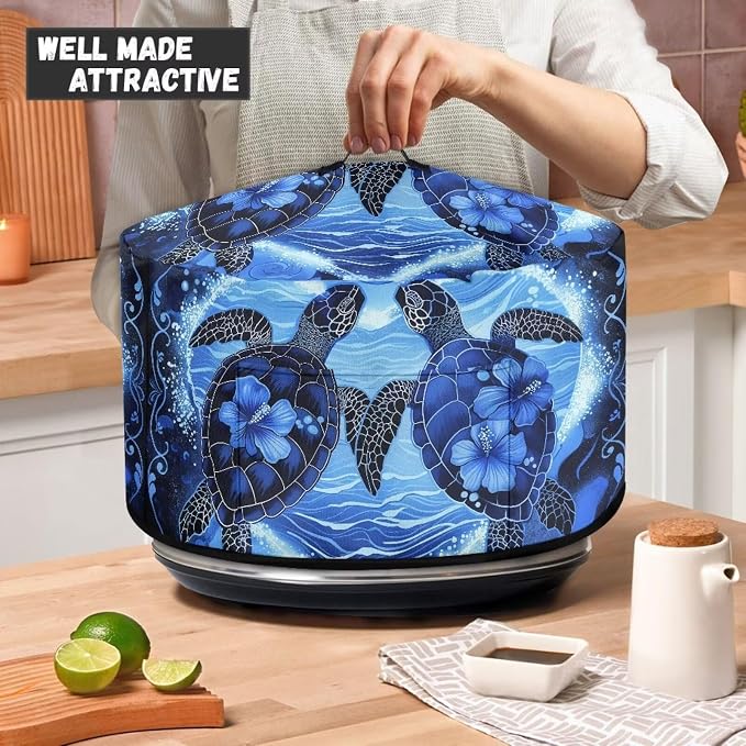 Ocean Turtles Slow Cooker Dust Cover with Pocket 6-8 qt Crock for Pot Keep Small Kitchen Appliance Clean Kitchen Home Accessories Ornate Patterns Decor Cover